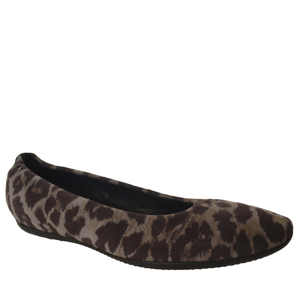 Donald J Pliner Women's Hywei Animal Print Flats Shoes Grey Espresso 6M New
